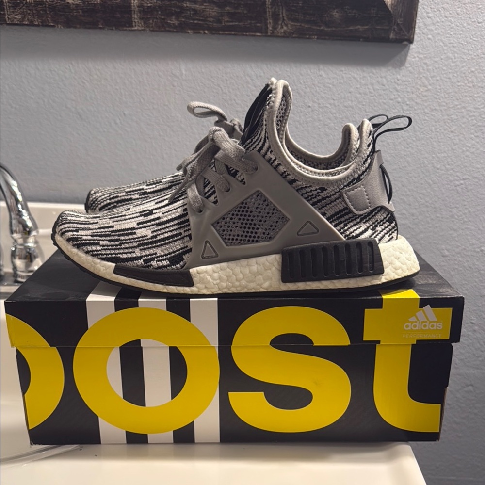 Adidas Black and Gray NMD Sneakers with Boost Technology